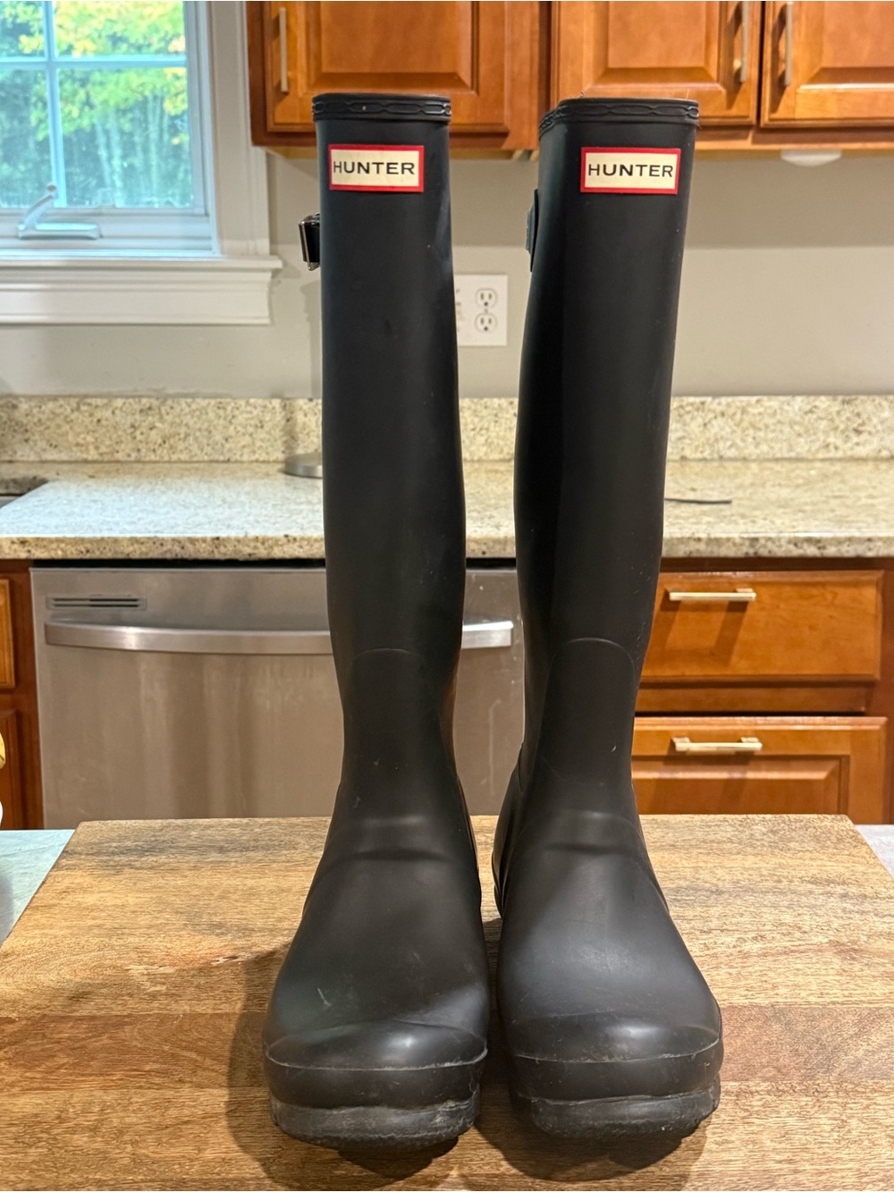 Women Hunter Original Tall Rain Boots Black Matte Waterproof Knee High Boots SZ9